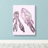 角度を付けたヴェイル 抽象的テクスチャアート キャンバスプリント (インサイチュ (ウッドフロア))