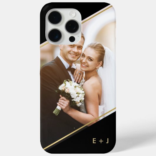 角度エレガントモノグラムのカスタム写真 Case-Mate iPhoneケース (裏面)