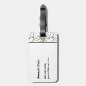 角度ジオメトリレトロパターパーソナライズされたン ラゲッジタグ (裏面縦)