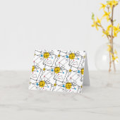 角度ジオメトリレトロパターン カード (黄色い花)