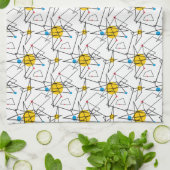 角度ジオメトリレトロパターン キッチンタオル (折り畳み)