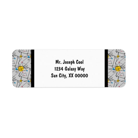 角度ジオメトリレトロパターン ラベル (正面)