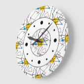 角度ジオメトリレトロパターン ラージ壁時計 (傾斜)