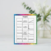 角度ジオメトリ数値虹の背景 ポストカード (スタンド正面)