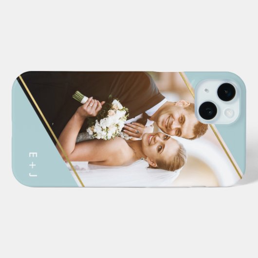 角度モダンモノグラムのカスタム写真 Case-Mate iPhoneケース (裏面 (横))