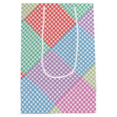 角度付きギンガムパッチワーク ミディアムペーパーバッグ (裏面)