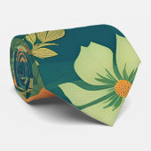 角度付きサンビームキャタピラーフローラカラーパターン ネクタイ (ロール)