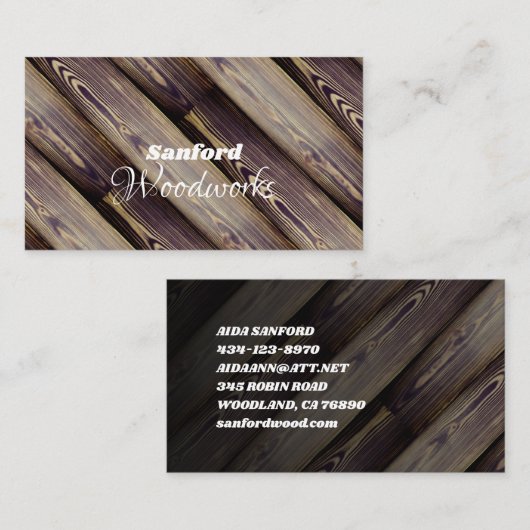 角度付き木製タイル 名刺 (正面/裏面)
