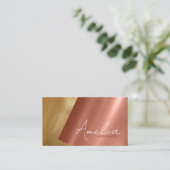 角度付き金属銅および金ゴールドID942 名刺 (スタンド正面)