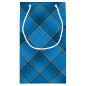 角度付き青い格子模様 スモールペーパーバッグ (裏面)