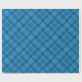 角度付き青い格子模様 ラッピングペーパー (フラット)