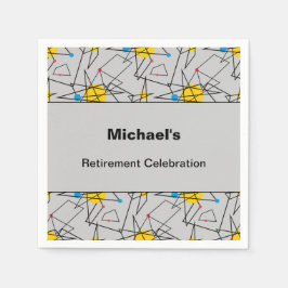 角度幾何学的レトロパターカスタムンイベント スタンダードカクテルナプキン