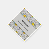 角度幾何学的レトロパターカスタムンイベント スタンダードカクテルナプキン (角)