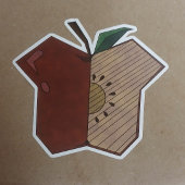 角張ったアップル シール