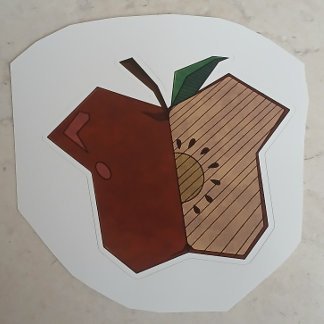 角張ったアップル シール