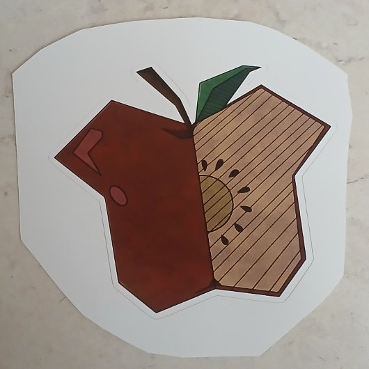 角張ったアップル シール