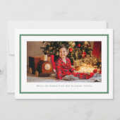 角張ったフレームかわいいシンプル緑色の写真クリスマス シーズンカード (正面)