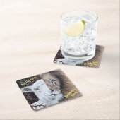 角形ライオンとラムコースター;カスタマイズ可能 スクエアペーパーコースター (インサイチュ)