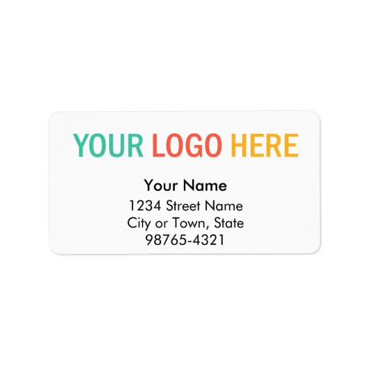 角形会社事業ロゴ差出人住所 ラベル (正面)