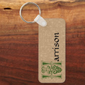 角形植物装飾大文字H キーホルダー (正面)