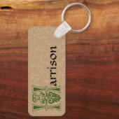 角形植物装飾大文字H キーホルダー (裏面)