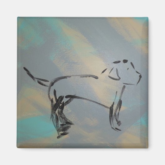 角形犬マグネット マグネット (正面)