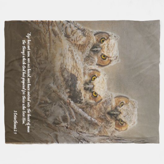 角感動的素晴らし付きオウエットアイズ聖なる書物、 経典 フリースブランケット (正面(横))