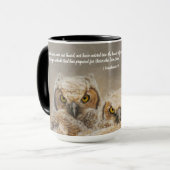 角感動的素晴らし付きオウエットアイズ聖なる書物、 経典 マグカップ (正面左)