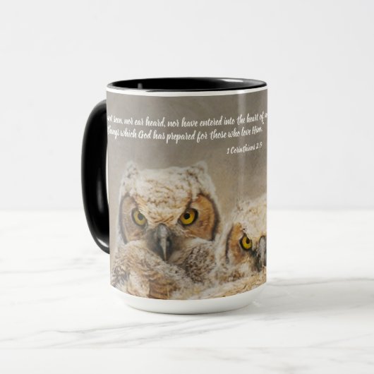 角感動的素晴らし付きオウエットアイズ聖なる書物、 経典 マグカップ (正面左)