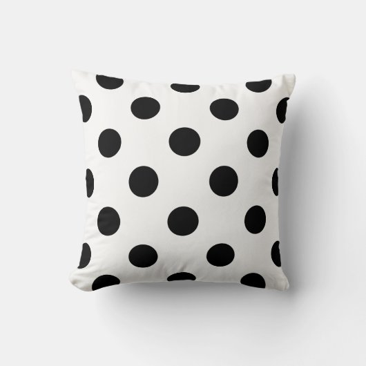 角枕、水玉模様、白黒 クッション (正面)
