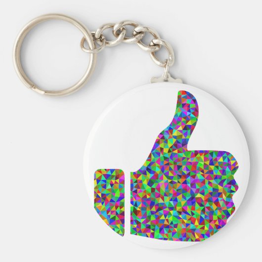 角柱カスタムカラフルの親指を上げる キーホルダー (正面)