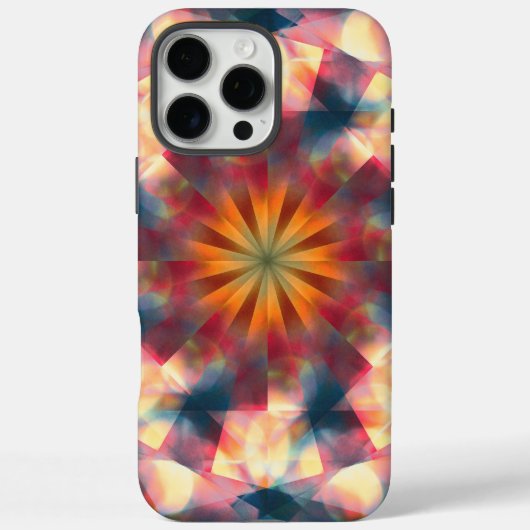 角柱状の万華鏡サイケデリック曼荼羅 Case-Mate iPhoneケース (裏面)
