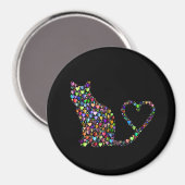 角柱状キャットシルエット、ハート、 マグネット (正面/裏面)