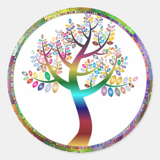 角柱状レインボー色の木ボホ装飾品 ラウンドシール (正面)