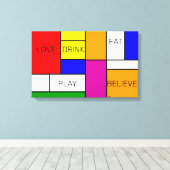 角柱状組成物1ネオプラ主義デスティール キャンバスプリント (インサイチュ (ウッドフロア))