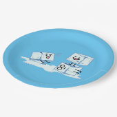 角氷の積み重ねの溶解の風邪をスリップまたは滑ること氷った立方体水 ペーパープレート (アングル)