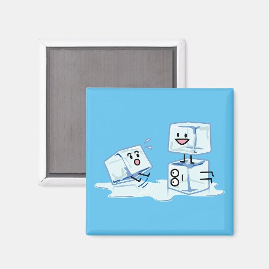 角氷の積み重ねの溶解の風邪をスリップまたは滑ること氷った立方体水 マグネット (正面/裏面)