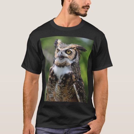角状フクロウ Tシャツ (正面)