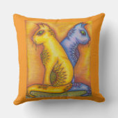 角猫プリント二匹フローラ枕 クッション (裏面)