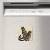 角素晴らしのフクロウ(by John James Audubon) マグネット (インサイチュ (食洗機))