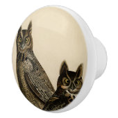 角素晴らしのフクロウ（J.J.オードボン） セラミックノブ (右)