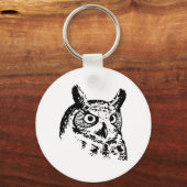 角素晴らしフクロウのロゴ キーホルダー (正面)