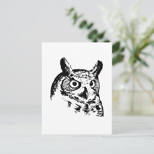 角素晴らしフクロウのロゴ ポストカード (スタンド正面)