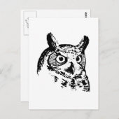 角素晴らしフクロウのロゴ ポストカード (正面/裏面)