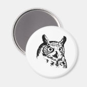 角素晴らしフクロウのロゴ マグネット (正面/裏面)