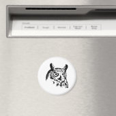 角素晴らしフクロウのロゴ マグネット (インサイチュ (食洗機))