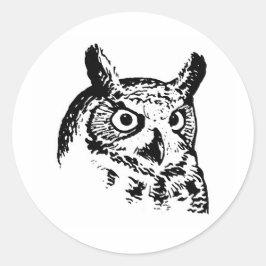 角素晴らしフクロウのロゴ ラウンドシール