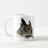 角素晴らしフクロウスケッチ コーヒーマグカップ (左)