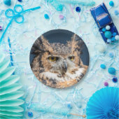 角素晴らしフクロウポートレート ペーパープレート (パーティー)