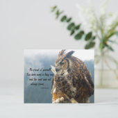 角素晴らしフクロウ引用文葉書 ポストカード (スタンド正面)
